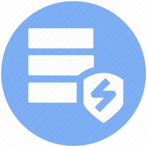 Cyber, database, network, security, shield, thunder icon - Download on Iconfinder