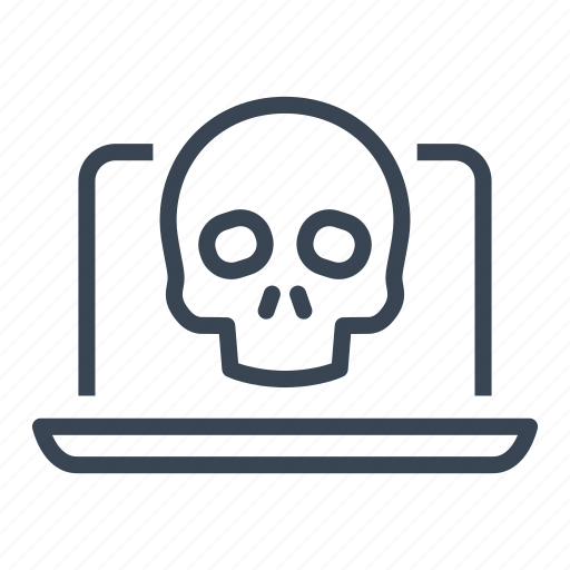 Skull, ransomware, virus, attack, malware, laptop, computer icon - Download on Iconfinder