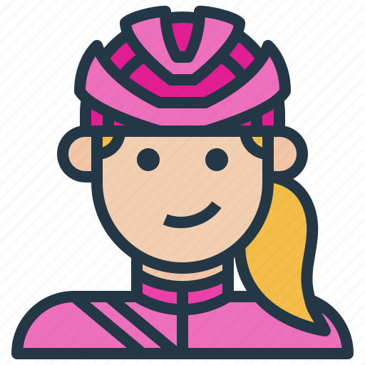 Avatar, biker, cyclist, female, helmet icon - Download on Iconfinder