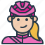 avatar, biker, cyclist, female, helmet 
