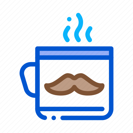 Beard, cup, dad, father, mustache, office, parent icon - Download on Iconfinder