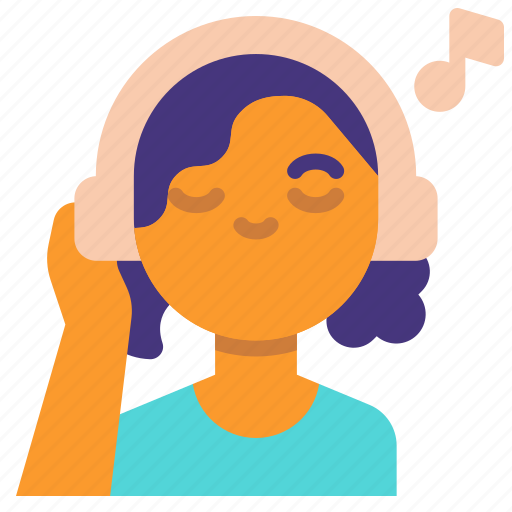 Listening, to, music, song, poc, people, color icon - Download on Iconfinder
