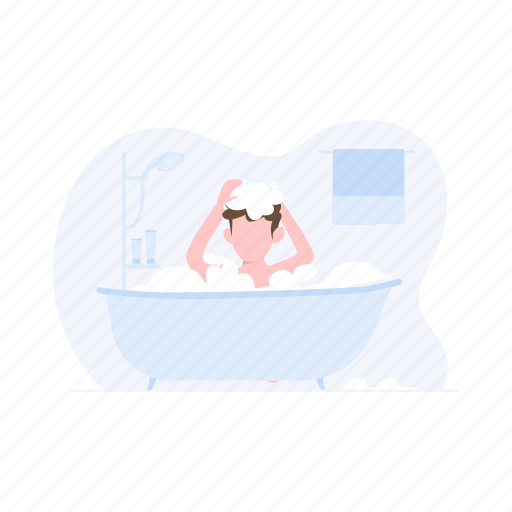 Bath, tub, daily, routine, clean icon - Download on Iconfinder