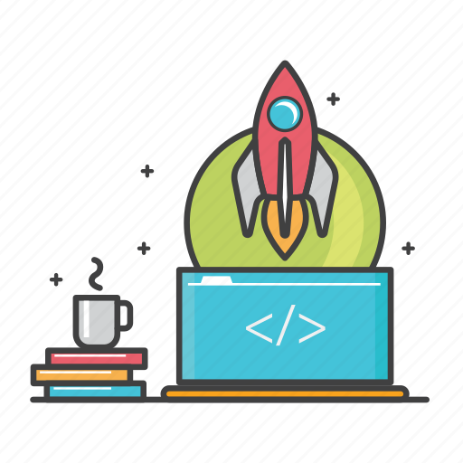 Coding, coffee, general, laptop, program, scrip code, startup icon - Download on Iconfinder