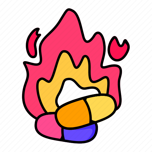 Pill, fire, drug, medical, health icon - Download on Iconfinder