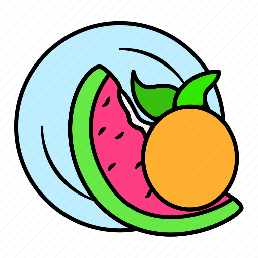 Watermelon, orange, juice, plate, food, fruit icon - Download on Iconfinder