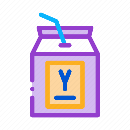 Dairy, drink, drinking, food, packaged, straw, yogurt icon - Download on Iconfinder