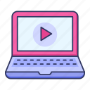 laptop, streaming, video