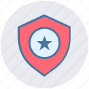 favorite, police badge, secure, security, shield, star