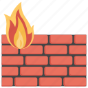 computer firewall, firewall, firewall with flame, network protection, software protection