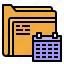 calendar, file, folder 