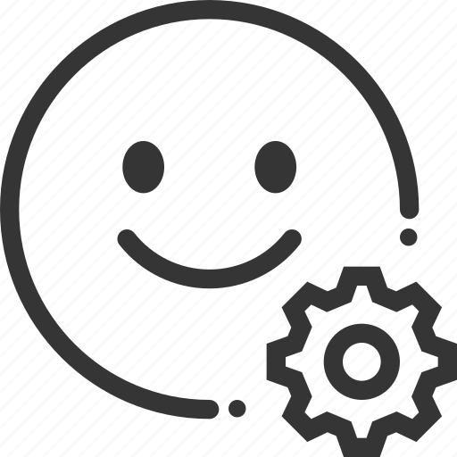 Cogwheel, customer, emotion, happy, satisfaction, user icon - Download on Iconfinder