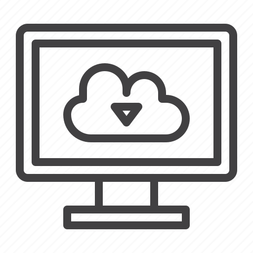 Cloud, storage, computer, monitor, download icon - Download on Iconfinder