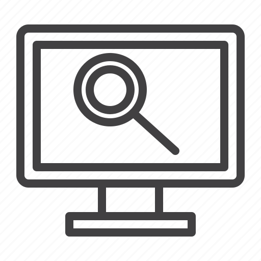 Monitoring, pc, computer, magnifier icon - Download on Iconfinder