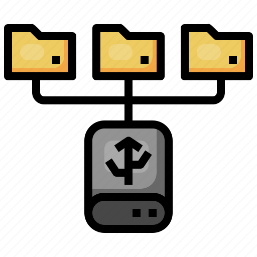 Folders, hard, drive, storage, external, backup icon - Download on Iconfinder