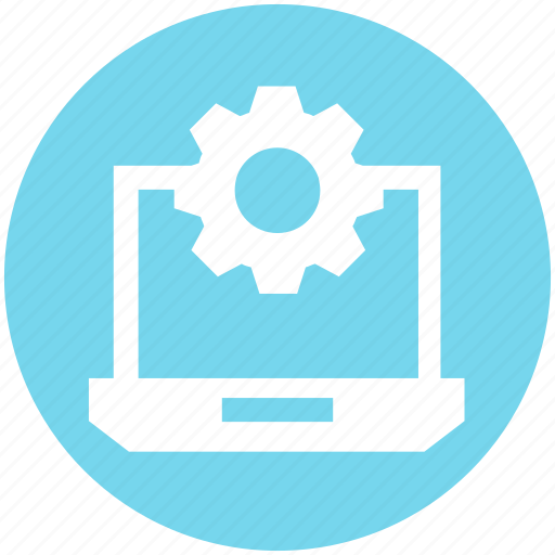 Cogwheel, gear, laptop, laptop setting, notebook, options icon - Download on Iconfinder