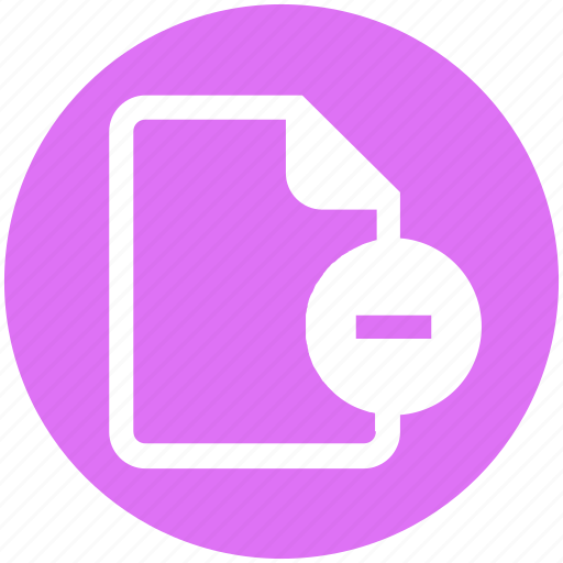 Document, file, list, minus, page, paper, sheet icon - Download on Iconfinder