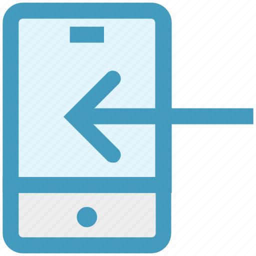 Cell phone, data science, left arrow, mobile, phone, smartphone icon - Download on Iconfinder