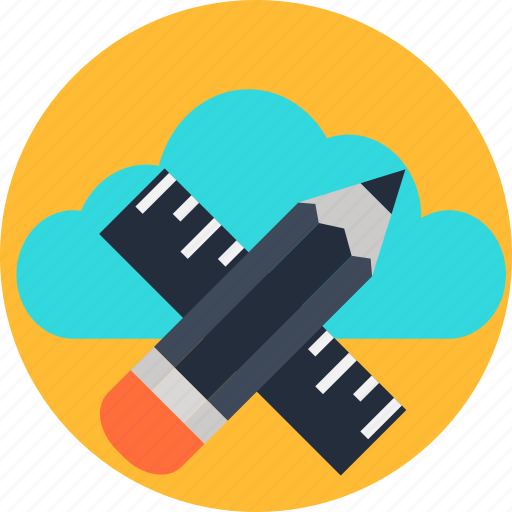 Architecture, cloud, computing, design, pencil, progessing, ruler icon - Download on Iconfinder