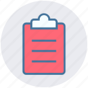 clipboard, document, list, paper, sheet