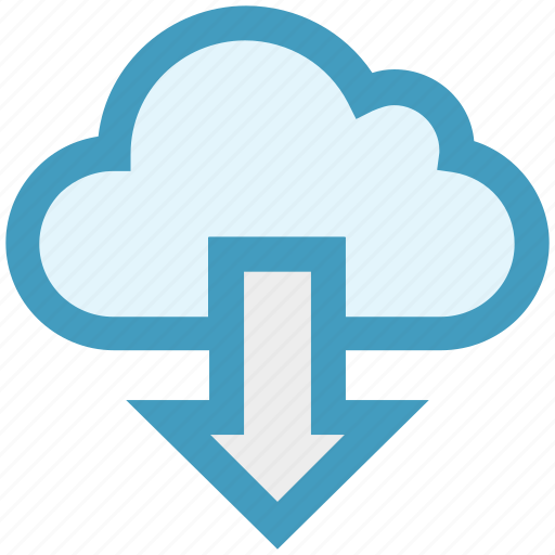 Arrow, cloud, cloud computing, data, down, download, science icon - Download on Iconfinder