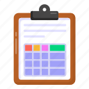 columns sheet, spreadsheet, document, datasheet, clipboard