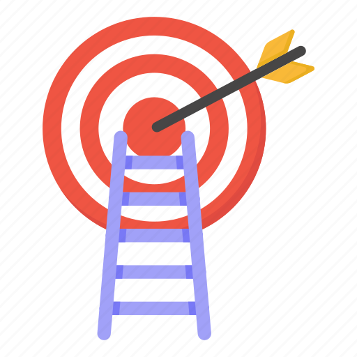 Target achievement, goal achievement, aim, success ladder, objective icon - Download on Iconfinder