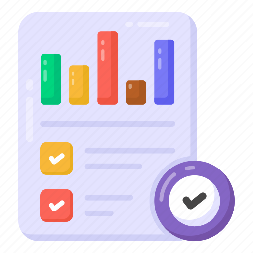 Graphical presentation, business analysis, infographic, statistical, verified business report icon - Download on Iconfinder
