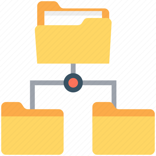 Connected folder, folder hierarchy, folder sharing, server folder, server storage icon - Download on Iconfinder
