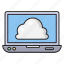 cloud, database, laptop, server, storage 