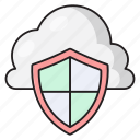 cloud, database, protection, security, shield