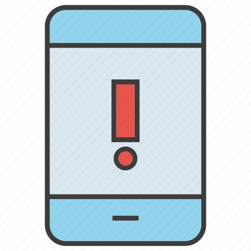 Alert, caution, mobile, phone, virus, warning icon - Download on Iconfinder