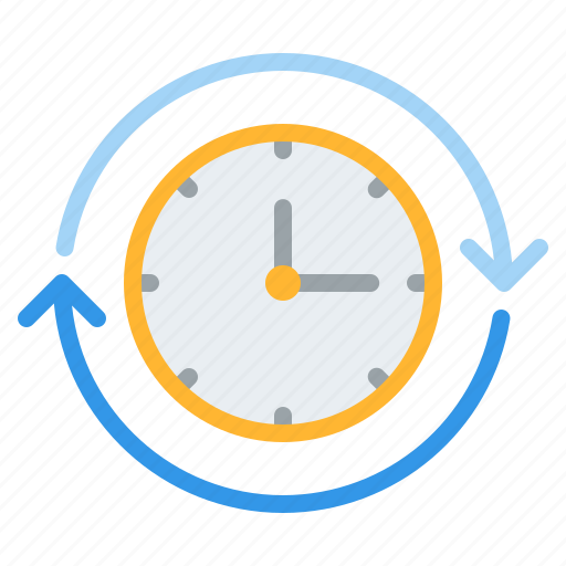 Loop, arrow, clock, time, schedule icon - Download on Iconfinder