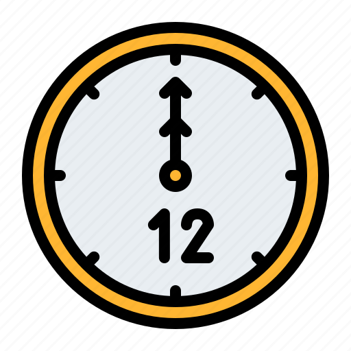 12am, clock, time, schedule icon - Download on Iconfinder
