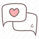 chat, communication, heart, love, mail, message
