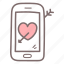 arrow, heart, love, mobile, phone, valentine 