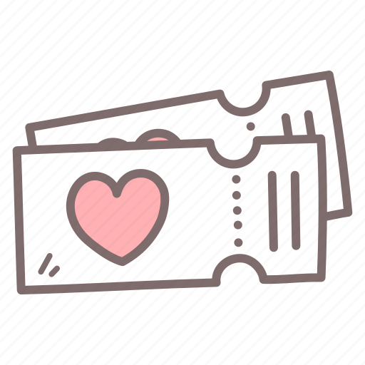 Heart, love, movie, romance, ticket, valentine icon - Download on Iconfinder