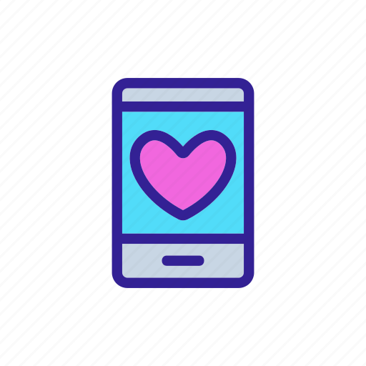Contour, date, dating, heart, love, romantic icon - Download on Iconfinder