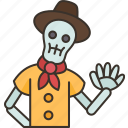 skeleton, dead, muertos, festive, mexican