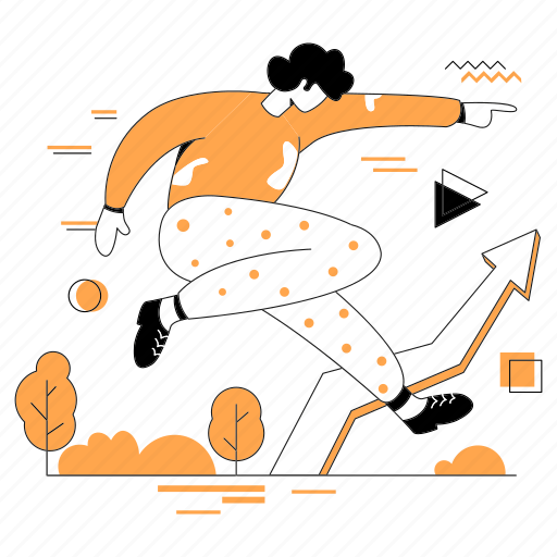 Run, jump, upward, forward illustration - Download on Iconfinder