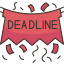 deadline, banner, announce, notice, finish 
