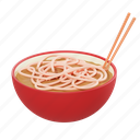 noodles, spaghetti, bowl, soup, food, chopsticks, delicious 