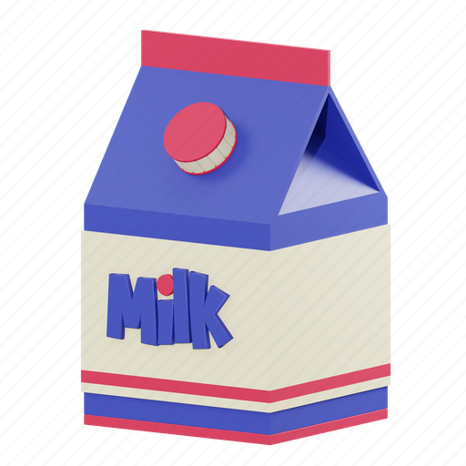 Milk, box, package, drink, beverage, delivery, delicious 3D illustration - Download on Iconfinder