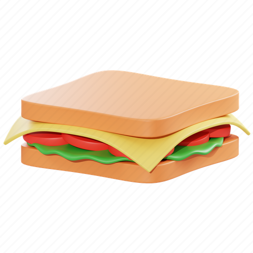 Sandwich, breakfast, meal, bread, toast, food, delicious 3D illustration - Download on Iconfinder