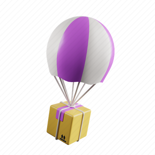 Balloon, delivery, transport, holiday, transportation, surprise, air 3D illustration - Download on Iconfinder