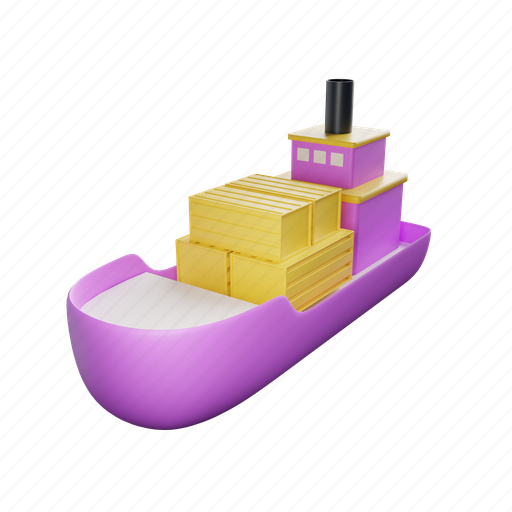 Ship, container, shipping, export, cargo, industry, industrial 3D illustration - Download on Iconfinder