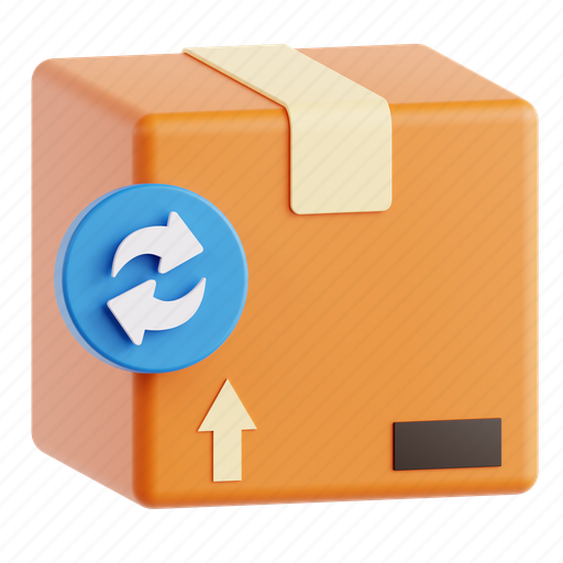 Delivery return, delivery, return, package, shipping, parcel 3D illustration - Download on Iconfinder