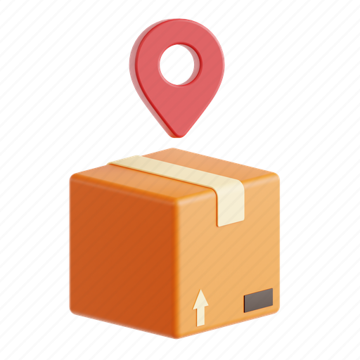 Package location, delivery, location, shipping, package, parcel, navigation 3D illustration - Download on Iconfinder