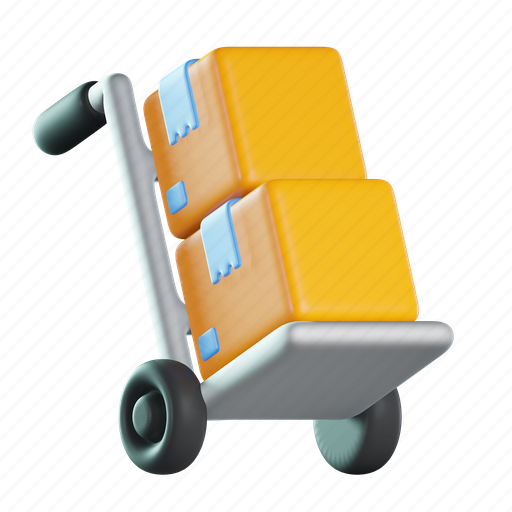 Cargo, delivery, business, shipment, package, cart, box 3D illustration - Download on Iconfinder
