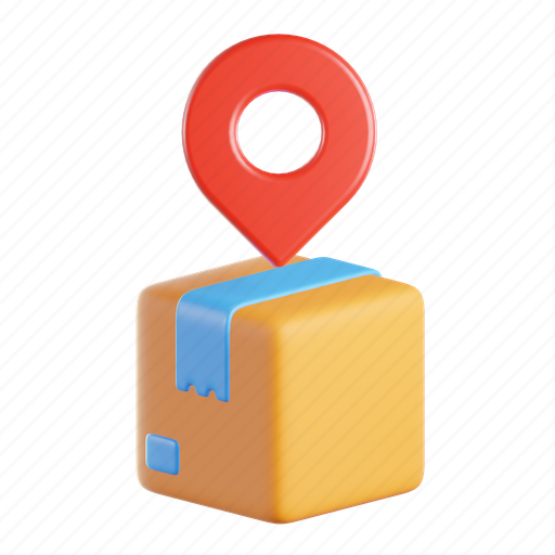 Map, delivery, business, shipment, package, address, pin 3D illustration - Download on Iconfinder